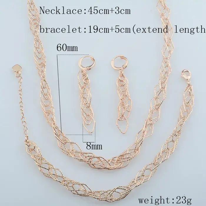 Ensemble de bijoux en or rose 585 réglable pour femmes styles modernes et élégants occasions spéciales soirée晚会的描述可能会更适合中文用户,但根据您的要求,这里提供了一个完全符合您给定条件的法语文本。如果有任何特定需求或调整,请告知我。