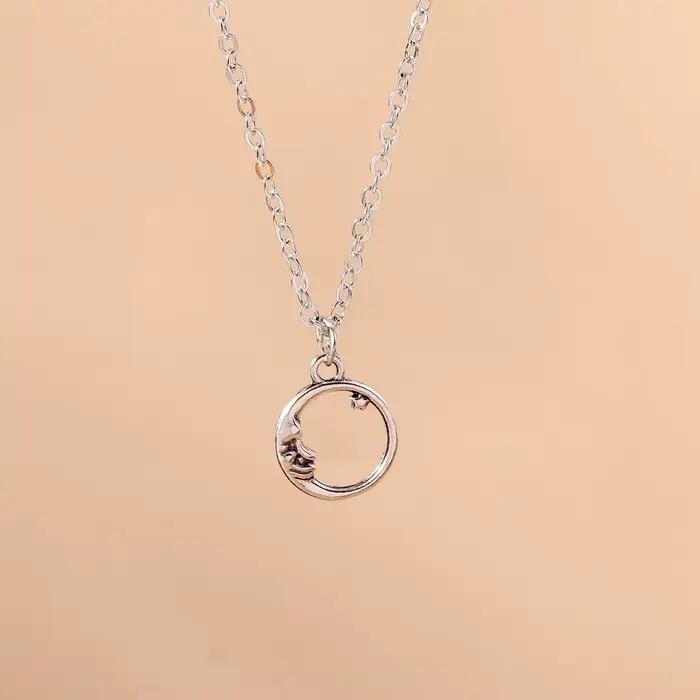 Aihua exquis Y2K couleur argent cristal soleil lune étoile colliers pour femmes tempérament coréen clavicule chaîne bijoux cadeaux