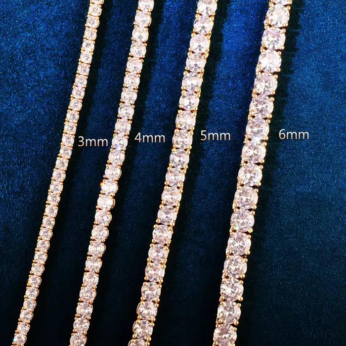 Bracelet chaîne tennis à fermoir à ressort pour hommes et femmes