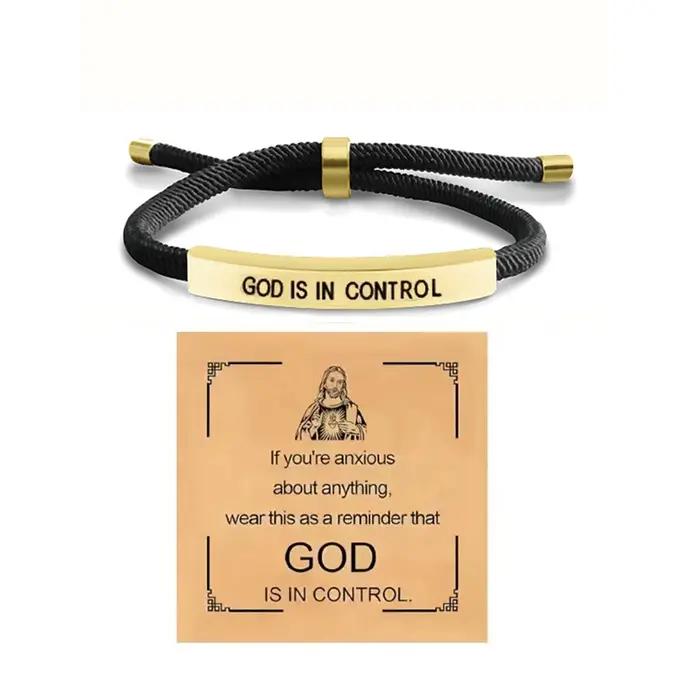 Bracelet inspirant réglable en acier inoxydable