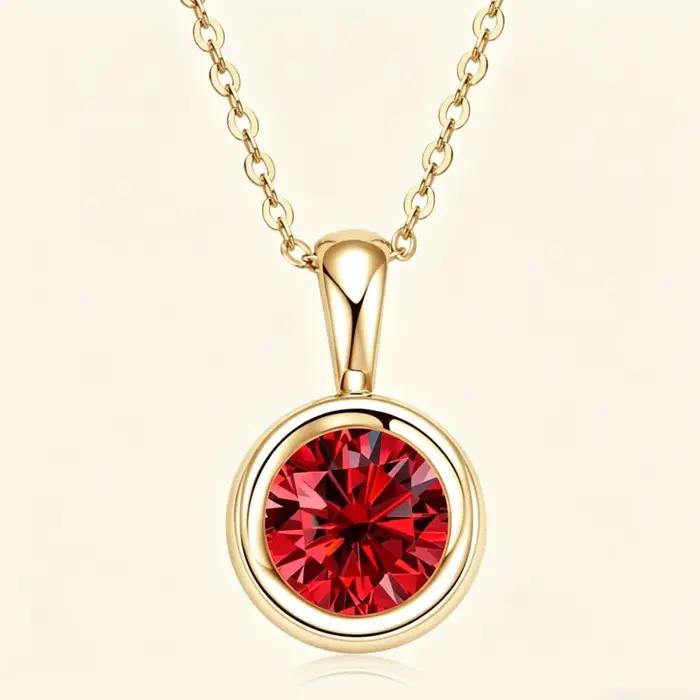 Collier pendentif solitaire rond en argent sterling 925 avec halo serti