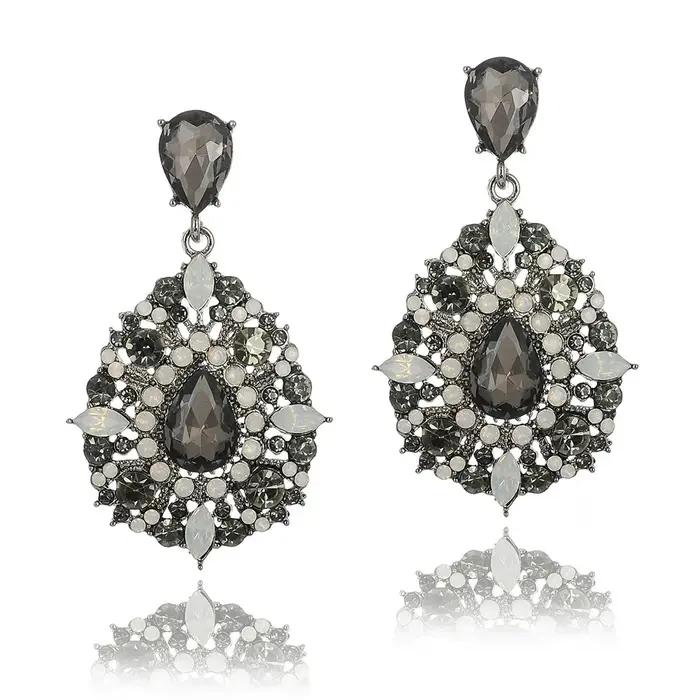 Boucles d'oreilles tendance en alliage avec cristaux et strass, idéales pour les fêtes, cadeaux, acc