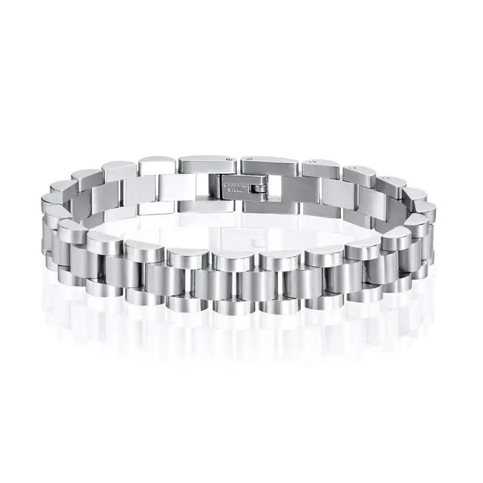 Bracelet-montre de luxe en acier inoxydable pour hommes et femmes