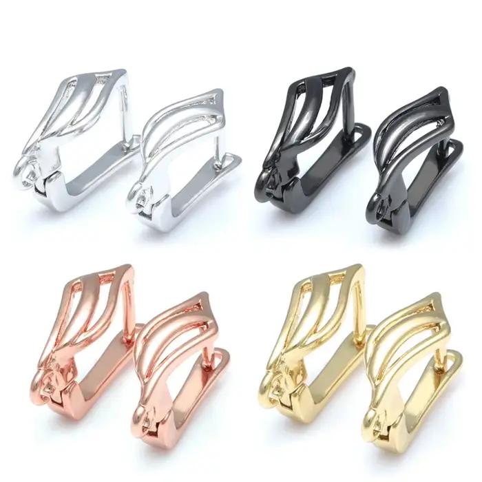 Nouvelle boucle d'oreille pour fabrication de bijoux, accessoire de bricolage, cerceau or argent noir, fournitures faites à la main à la mode