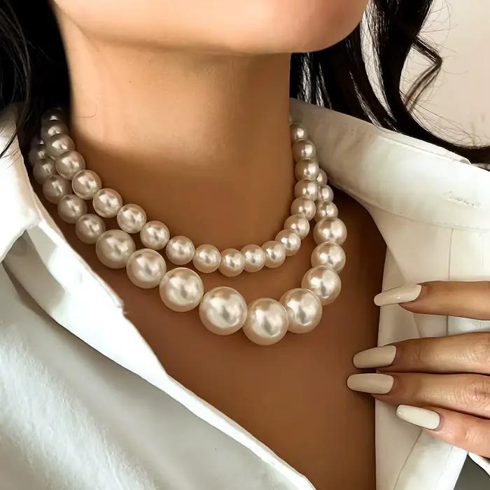 IngeSight.Z élégant 2 pièces/ensemble Imitation perle perlée colliers ras du cou pour les femmes 2023 mariage mariée fête bijoux cadeau