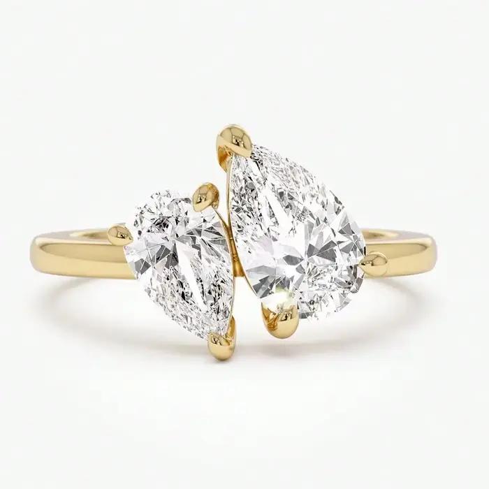 Asglam – bague en argent Sterling 925 pour femmes, simple et classique, en Zircon, goutte d'eau, pou