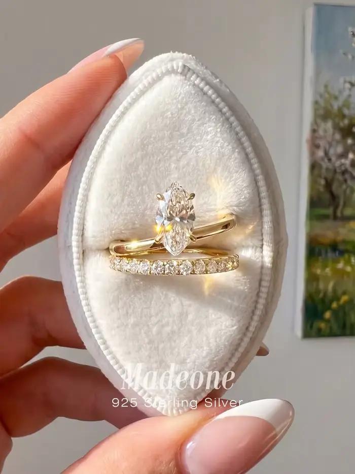 Bague de fiançailles en argent sterling 925 sertie de zircon scintillant pour femme occasions spéciales engagement mariage anniversaire cadeau de fête