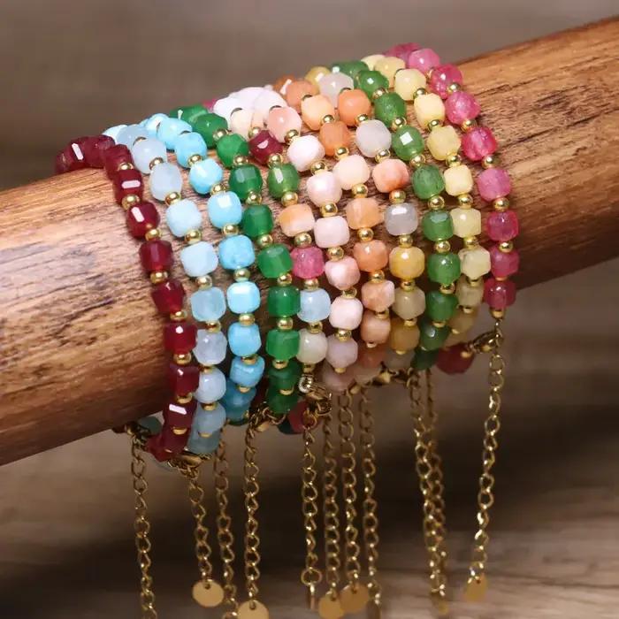 Bracelet de perles de pierres précieuses naturelles pour femmes
