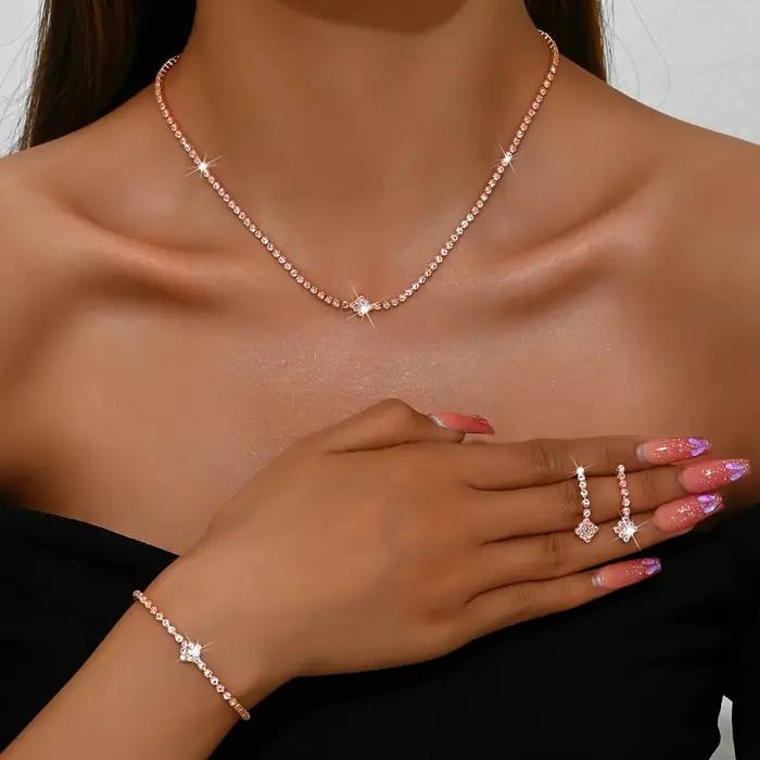 Ensemble de bijoux exquis et simples pour la mariée - collier
