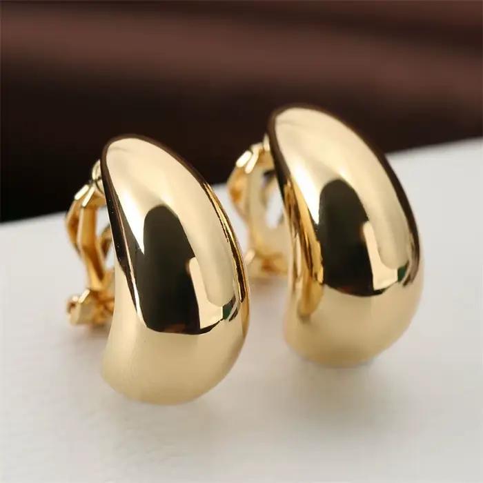 Boucles d'oreilles de luxe pour femmes, mode européenne et américaine, lumière française, Clip d'ore
