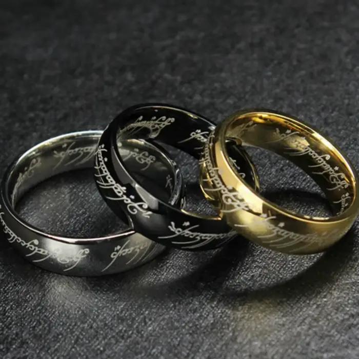 Bagues de mariage en acier inoxydable pour Couples, gravure Laser exquise, bijoux de film à la mode pour hommes et femmes, cadeaux, vente en gros