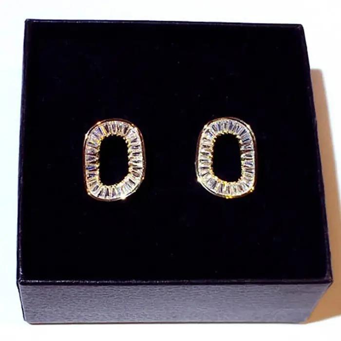 Boucles d'oreilles carrées en Zircon cubique Super brillant pour femmes