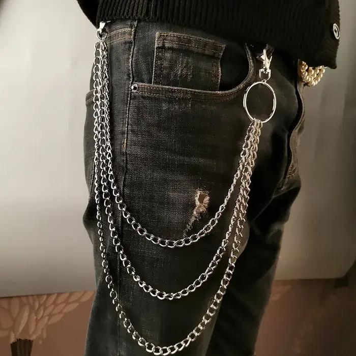 Chaîne de ceinture en métal HipHop Rock Punk crochet pantalon