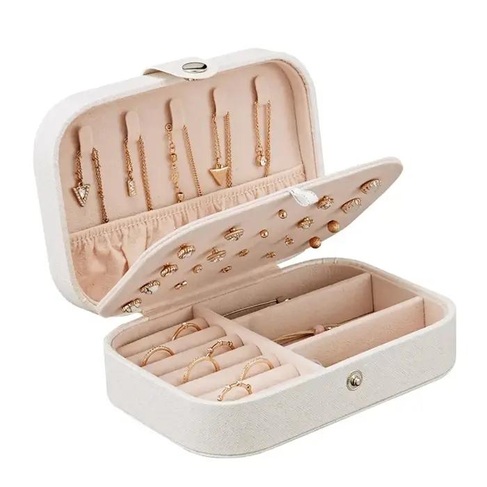 Boîte à bijoux portable en cuir pour bijouterie voyage organisation bijoux présentoir de bijoux pour femmes occasions spéciales