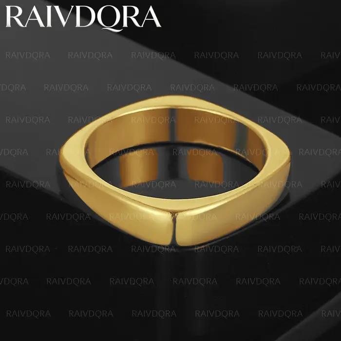Bague carrée plaquée or 18 carats pour femmes, bijoux à la mode, accessoires de mariage élégants et