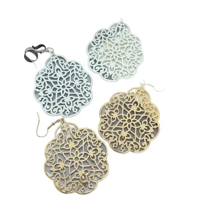 Boucles d'oreilles géométriques ajourées de Style bohémien pour femmes