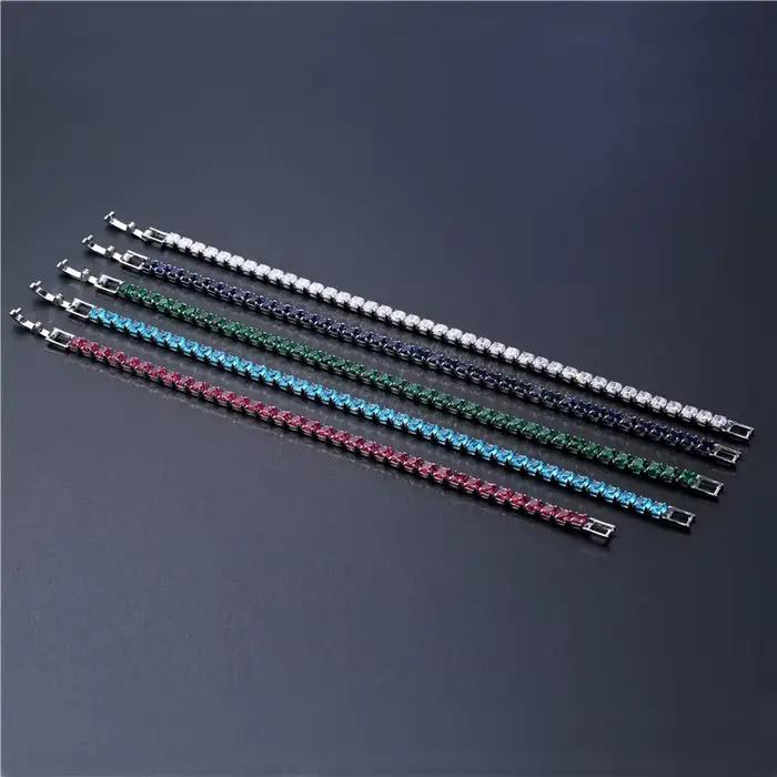 Bracelet de Tennis en Zircone Cubique Motif Cœur Style Bohème Polyvalent pour Femmes et Hommes Occasions Spéciales