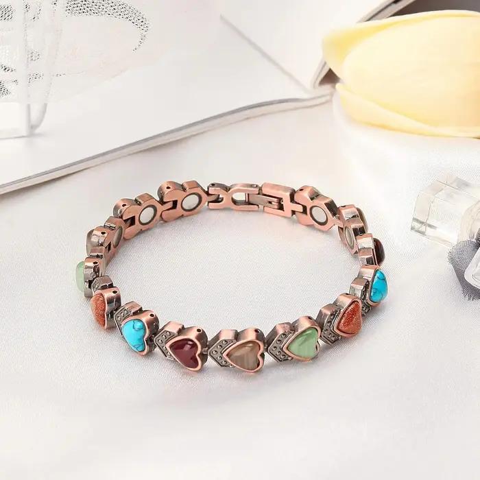 Bracelet en cuivre pur en forme de cœur pour femmes élégant tracker de fitness et sommeil pour occasions spéciales et quotidien
