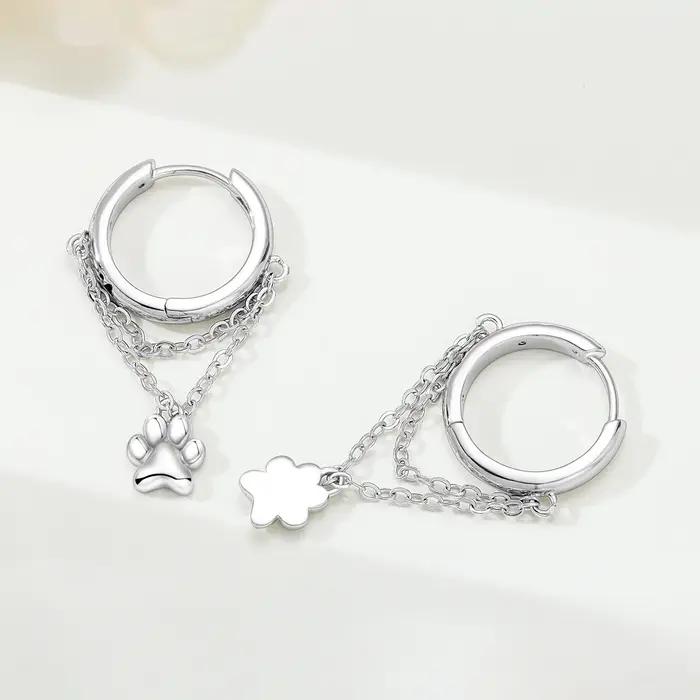 Boucles d'oreilles pendantes en forme de cœur d'éléphant Panda