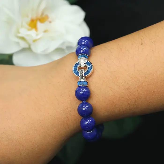 WUIHA Vintage 925 en argent Sterling diamants à haute teneur en carbone laboratoire saphir Lapis Lazuli pierres