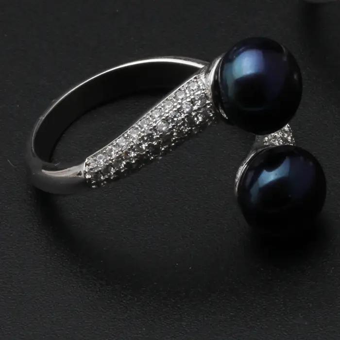 Magnifiques bagues en perles naturelles doubles pour femmes