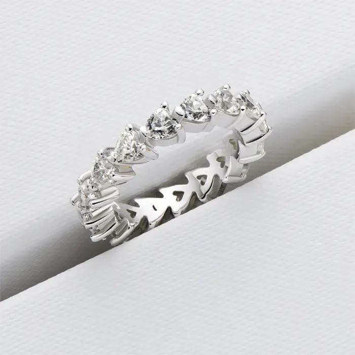Bague de fiançailles en argent regardé 925 pour femme