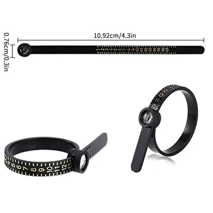 Outil professionnel de mesure de taille de bague avec fenêtre grossissante