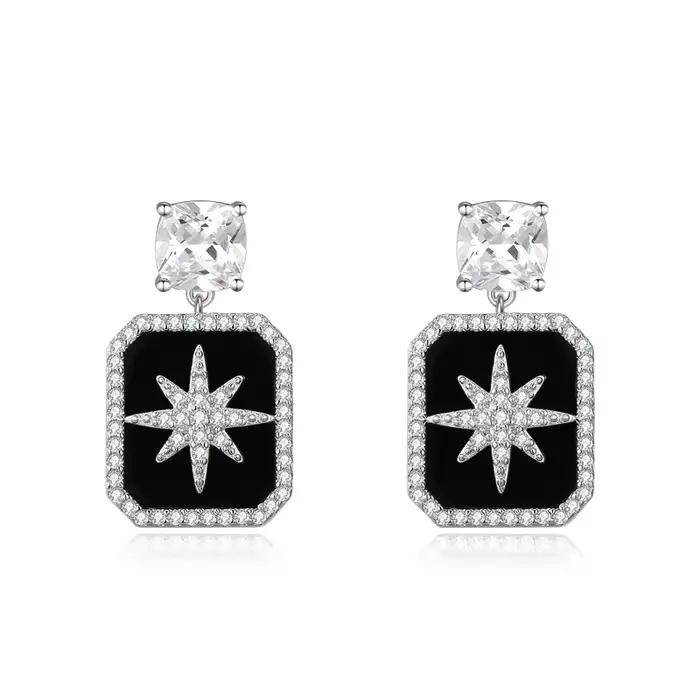 LAYA-Boucles d'Oreilles Minimalistes en Argent Sterling 925, Bijoux Originaux Faits à la Main, Agate