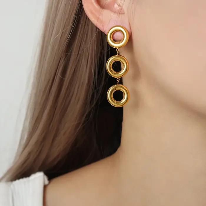 Ensemble de boucles d'oreilles et bracelets à pampilles en or bohème pour femmes