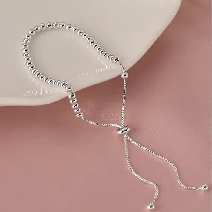Bracelets de belles perles en argent Sterling 925 pour femmes