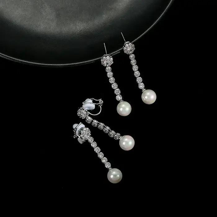 Boucles d'oreilles en perles de mariage