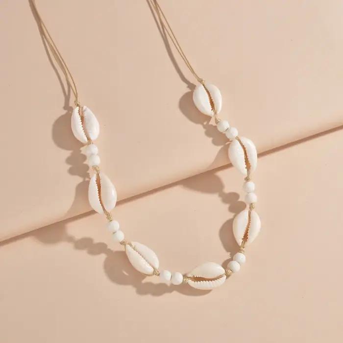 Collier de perles de coquillage réglable violet bleu rose blanc pour femmes parties soirées élégantes