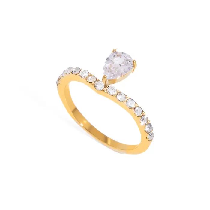 Bague fine en acier inoxydable Ars plaquée or 18 carats