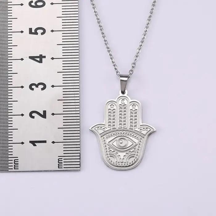Collier Hamsa en acier inoxydable pour femmes protection chance abondance occasion spéciale anniversaire mariage