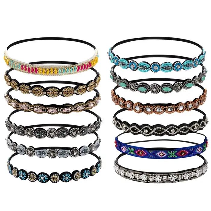 Ethnique Vintage bohème perles bandeau élastique bandeau cheveux accessoires