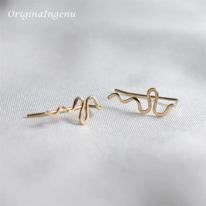 Boucles d'Oreilles Grimpeuses d'Oreille Élégantes en Or Rempli pour Femmes Occasions Spéciales Minimalistes Boho