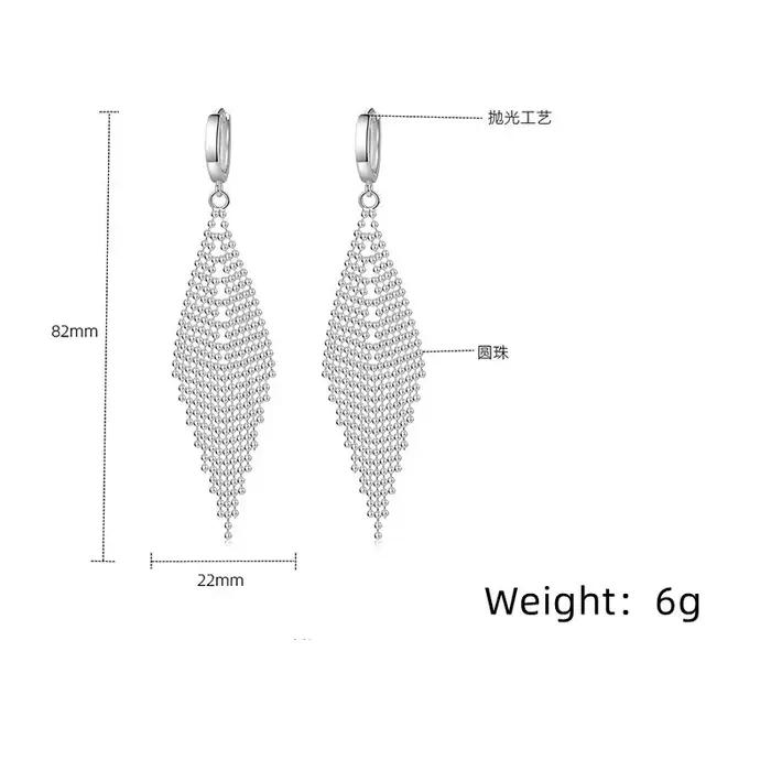 Boucles d'oreilles longues en argent Sterling 925