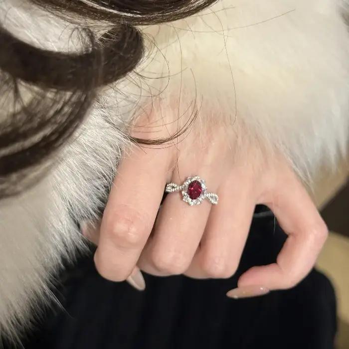 Bague de fiançailles en argent 925 pour femmes