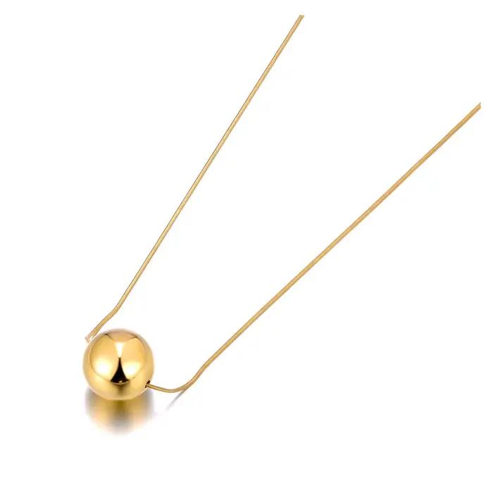 Lokaer-Collier pendentif grosse boule pour femme, 18mm, lien en acier inoxydable, tour de cou plaqué