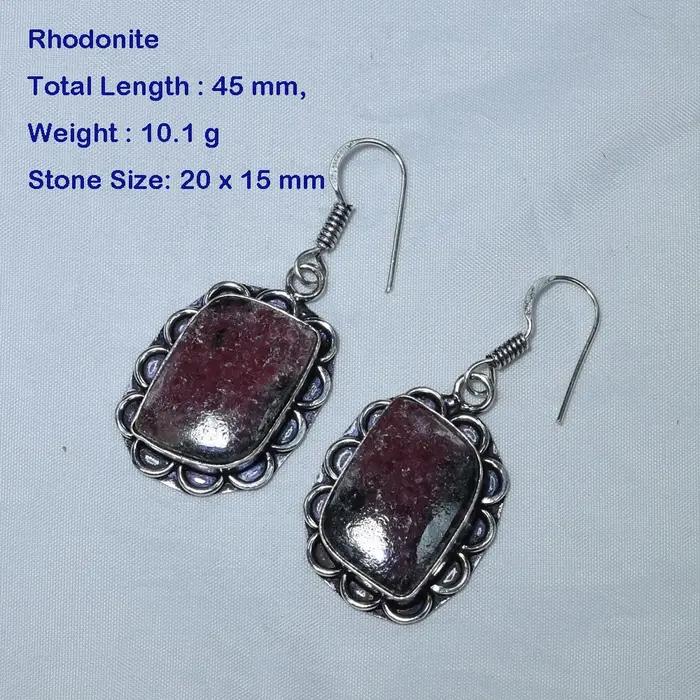 Boucles d'oreilles en agate véritable, jaspe et charoïte