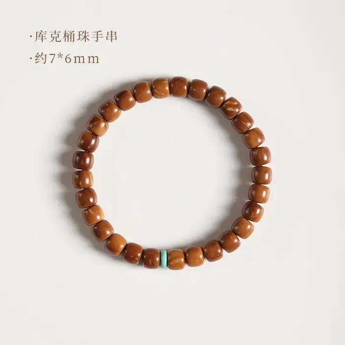 Collection Cook Bodhi vieille perle Bracelet à cercle unique artistique Simple magnésite Turquoise entretoise WenPlay seau perle main chaîne