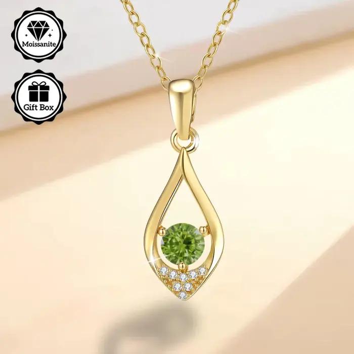 LAMVOICE/bijoux pour femmes bijoux de haute qualité collier hypoallergénique 0.5 carat moissanite