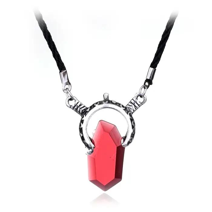 Collier pendentif en cristal rouge pour hommes et femmes