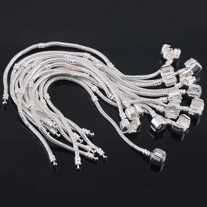 Bracelet en argent sterling 925 serpent à breloques plaqué or pour femmes engagements spéciaux