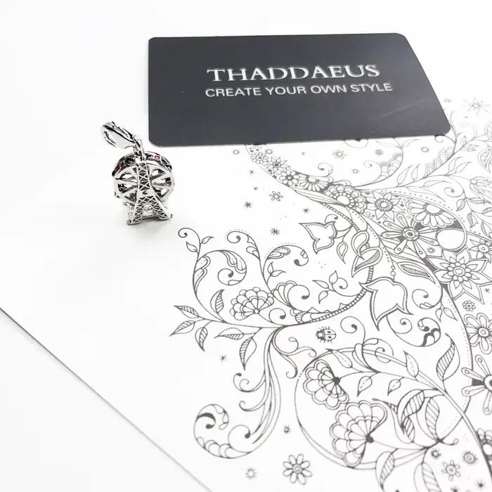 Breloque Grande Roue Style Européen Club pour Femmes Occasions Spéciales Bijou en Argent Sterling 925 Occasionnel et Polyvalent