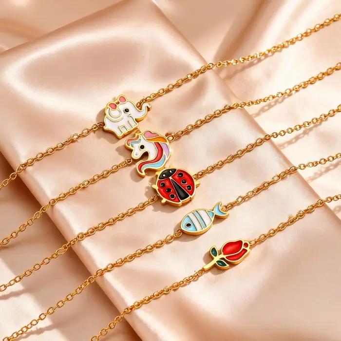 Bracelets porte-bonheur coccinelle rouge mignons pour femmes et filles