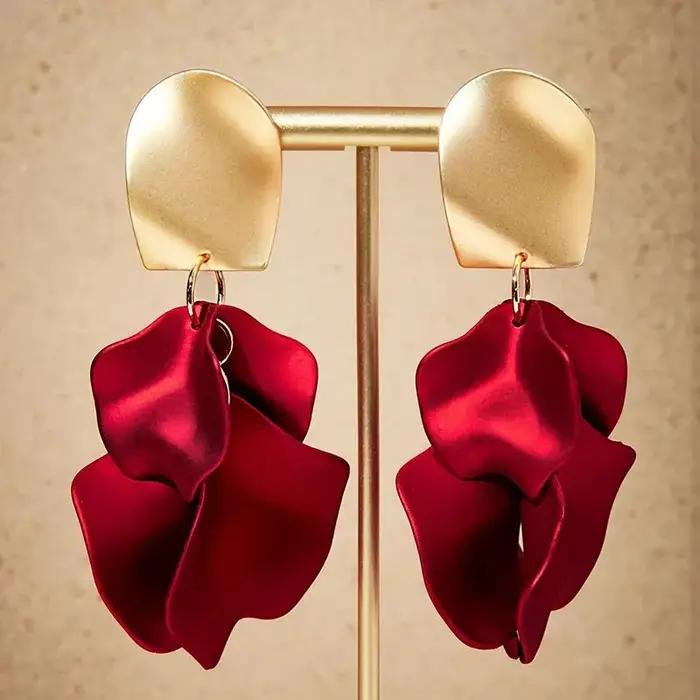 Boucles d'oreilles élégantes multicolores à fleurs pour femme