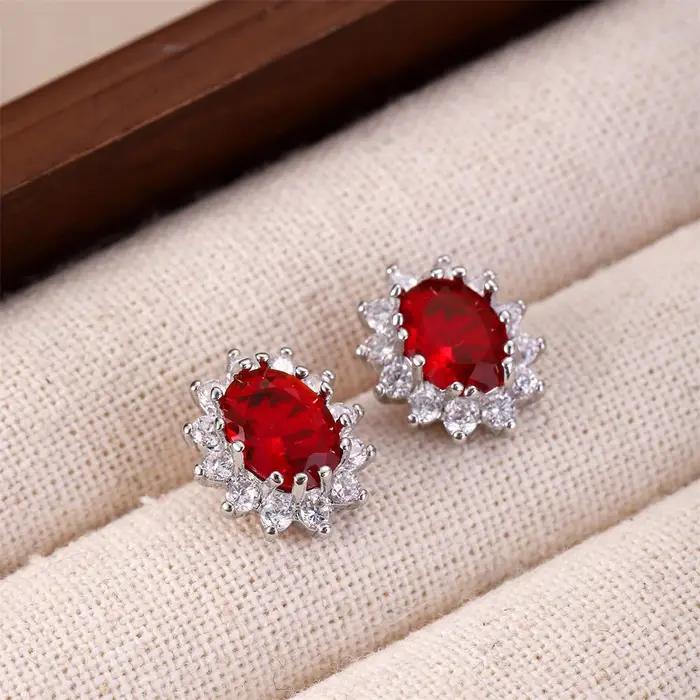 Boucles d'oreilles ovales en pierre pour femmes