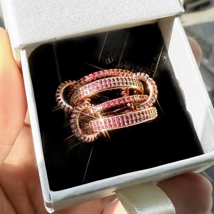 Nouvelle bague à 4 maillons couleur or rose 2026