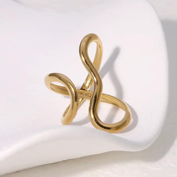 Bague ouverte étanche en acier inoxydable pour femmes